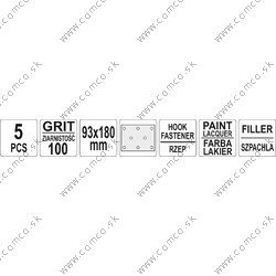 YATO Brúsny plát s otvormi P100 93x180mm 5ks - obr. 2