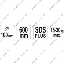 YATO Miešadlo oblúkové 100 x 600 mm SDS+ (YATO náradie) - obr. 2