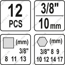 YATO Sada nástrčných kľúčov na zátky olejových van motorov 12 ks - obr. 4