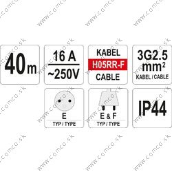 YATO Predlžovací kábel 40 m - obr. 2