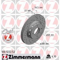 Brzdový kotúč ZIMMERMANN 100.1222.52