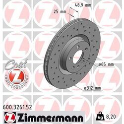 Brzdový kotúč ZIMMERMANN 600.3261.52