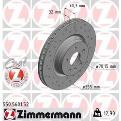 Brzdový kotúč ZIMMERMANN 550.5601.52