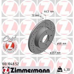 Brzdový kotúč ZIMMERMANN 100.1048.52