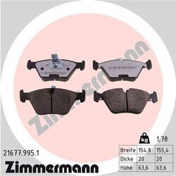 Sada brzdových platničiek kotúčovej brzdy ZIMMERMANN 21677.995.1