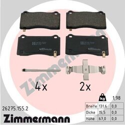 Sada brzdových platničiek kotúčovej brzdy ZIMMERMANN 26275.155.2