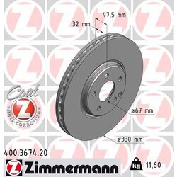 Brzdový kotúč ZIMMERMANN 400.3674.20