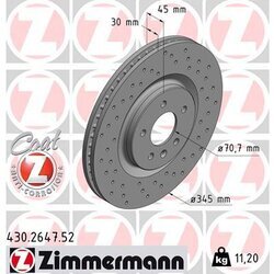 Brzdový kotúč ZIMMERMANN 430.2647.52