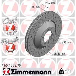 Brzdový kotúč ZIMMERMANN 460.4535.70