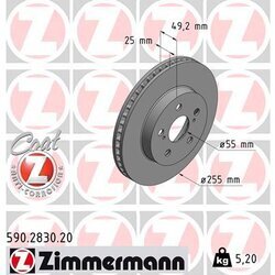 Brzdový kotúč ZIMMERMANN 590.2830.20