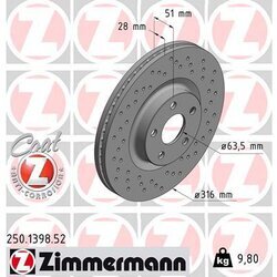 Brzdový kotúč ZIMMERMANN 250.1398.52