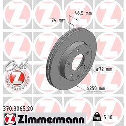 Brzdový kotúč ZIMMERMANN 370.3065.20