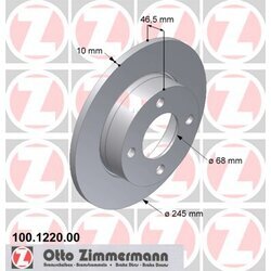 Brzdový kotúč ZIMMERMANN 100.1220.00