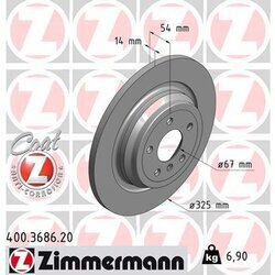 Brzdový kotúč ZIMMERMANN 400.3686.20