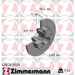 Brzdový kotúč ZIMMERMANN 430.2639.00