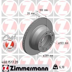 Brzdový kotúč ZIMMERMANN 460.1517.20