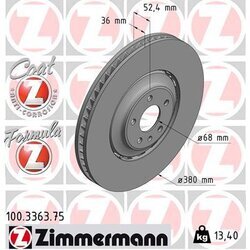 Brzdový kotúč ZIMMERMANN 100.3363.75