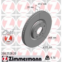 Brzdový kotúč ZIMMERMANN 200.2528.20