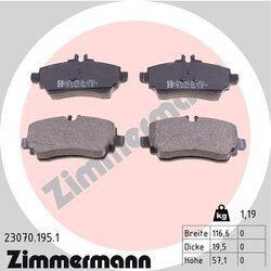 Sada brzdových platničiek kotúčovej brzdy ZIMMERMANN 23070.195.1