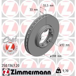 Brzdový kotúč ZIMMERMANN 250.1367.20