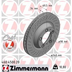 Brzdový kotúč ZIMMERMANN 460.4500.20