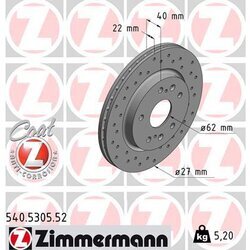 Brzdový kotúč ZIMMERMANN 540.5305.52