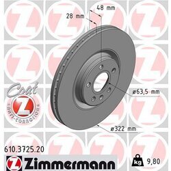 Brzdový kotúč ZIMMERMANN 610.3725.20