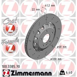 Brzdový kotúč ZIMMERMANN 100.3385.70