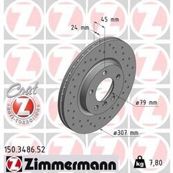 Brzdový kotúč ZIMMERMANN 150.3486.52