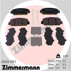 Sada brzdových platničiek kotúčovej brzdy ZIMMERMANN 22620.170.1