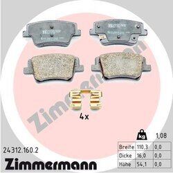 Sada brzdových platničiek kotúčovej brzdy ZIMMERMANN 24312.160.2