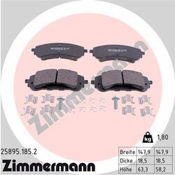 Sada brzdových platničiek kotúčovej brzdy ZIMMERMANN 25895.185.2