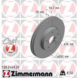 Brzdový kotúč ZIMMERMANN 530.2469.20