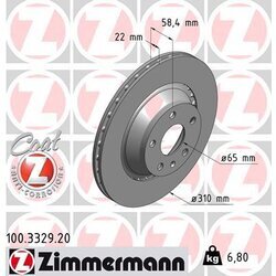 Brzdový kotúč ZIMMERMANN 100.3329.20