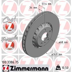 Brzdový kotúč ZIMMERMANN 100.3386.75