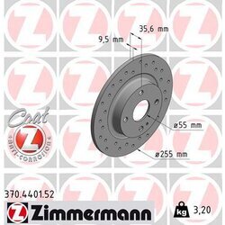 Brzdový kotúč ZIMMERMANN 370.4401.52