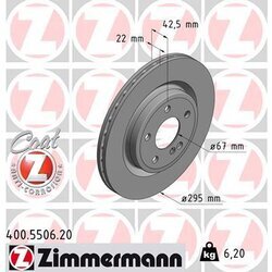 Brzdový kotúč ZIMMERMANN 400.5506.20