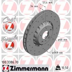 Brzdový kotúč ZIMMERMANN 100.3386.70