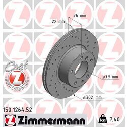 Brzdový kotúč ZIMMERMANN 150.1264.52