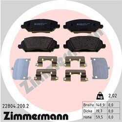 Sada brzdových platničiek kotúčovej brzdy ZIMMERMANN 22804.200.2