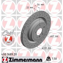 Brzdový kotúč ZIMMERMANN 400.3689.20