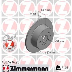 Brzdový kotúč ZIMMERMANN 430.1474.20