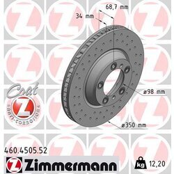 Brzdový kotúč ZIMMERMANN 460.4505.52