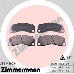 Sada brzdových platničiek kotúčovej brzdy ZIMMERMANN 25519.200.9