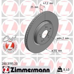 Brzdový kotúč ZIMMERMANN 280.3195.20