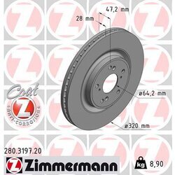 Brzdový kotúč ZIMMERMANN 280.3197.20