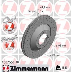 Brzdový kotúč ZIMMERMANN 460.1550.70