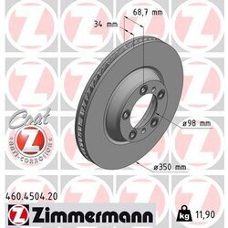 Brzdový kotúč ZIMMERMANN 460.4504.20