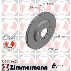 Brzdový kotúč ZIMMERMANN 150.2924.20