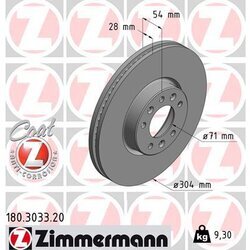 Brzdový kotúč ZIMMERMANN 180.3033.20